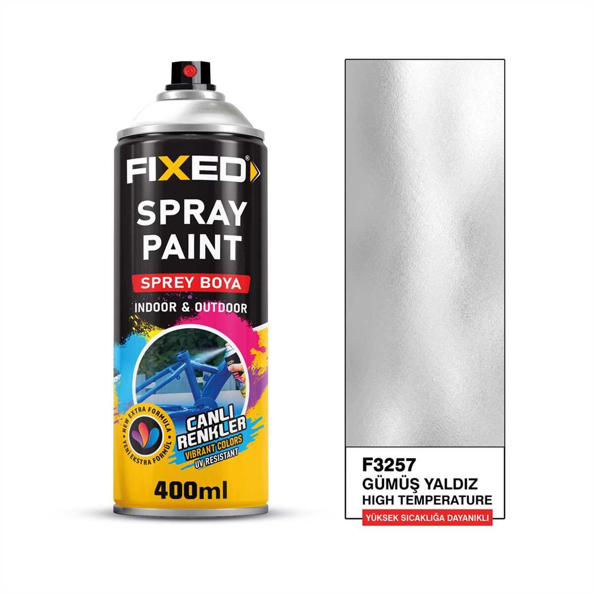 SPREY BOYA AKRİLİK - GÜMÜŞ YALDIZ YÜKSEK ISIYA DAYANIKLI 320GR 400ML(500°C)