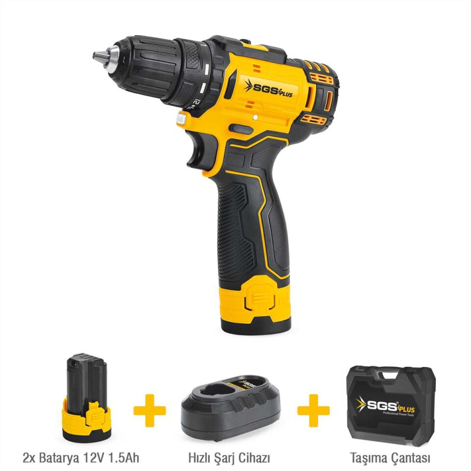 SGS AKÜLÜ VİDALAMA SETİ 12 VOLT (2*1.5 Ah) SGS 5146