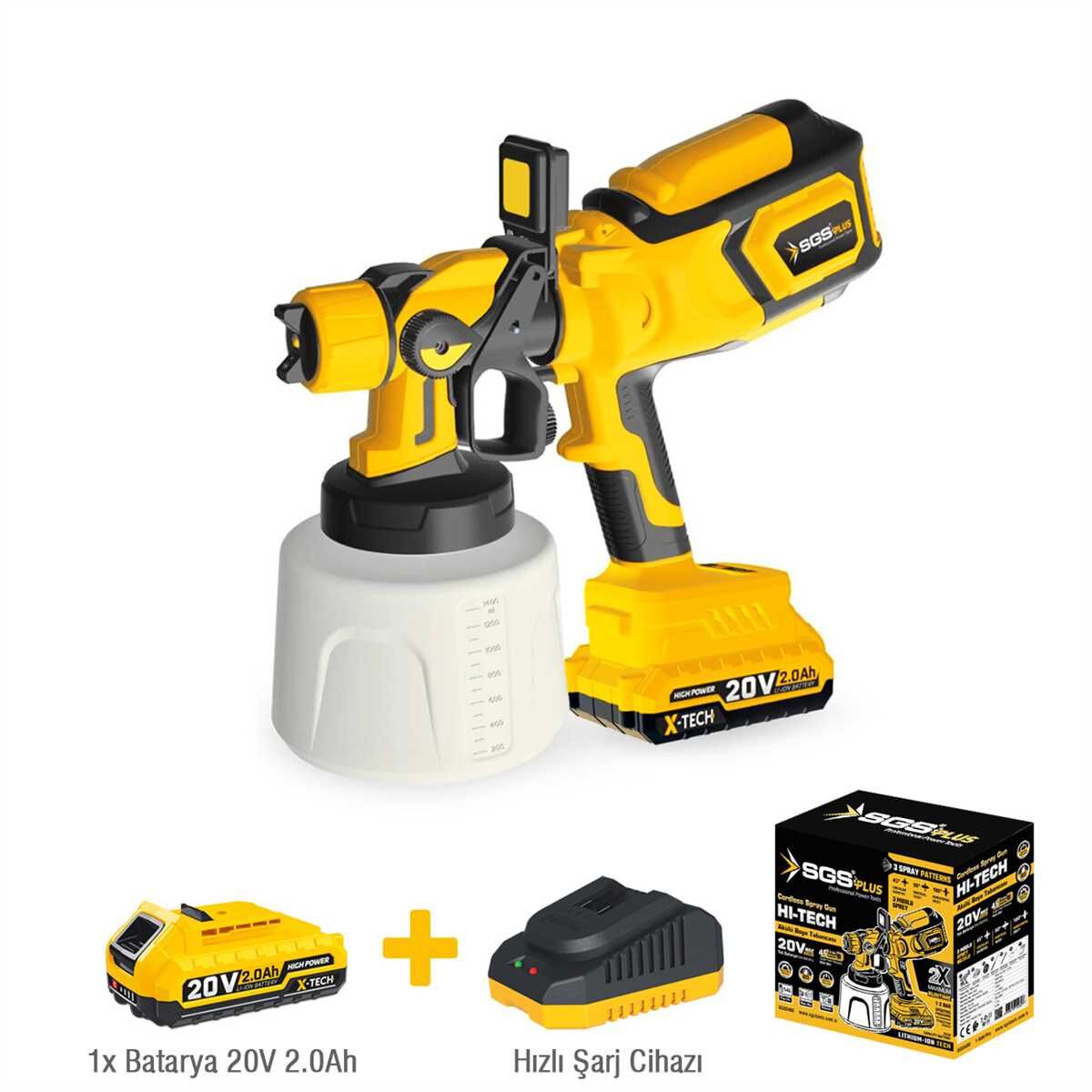 SGS AKÜLÜ BOYA TABANCASI 20V 1*2.0Ah SGS 5460