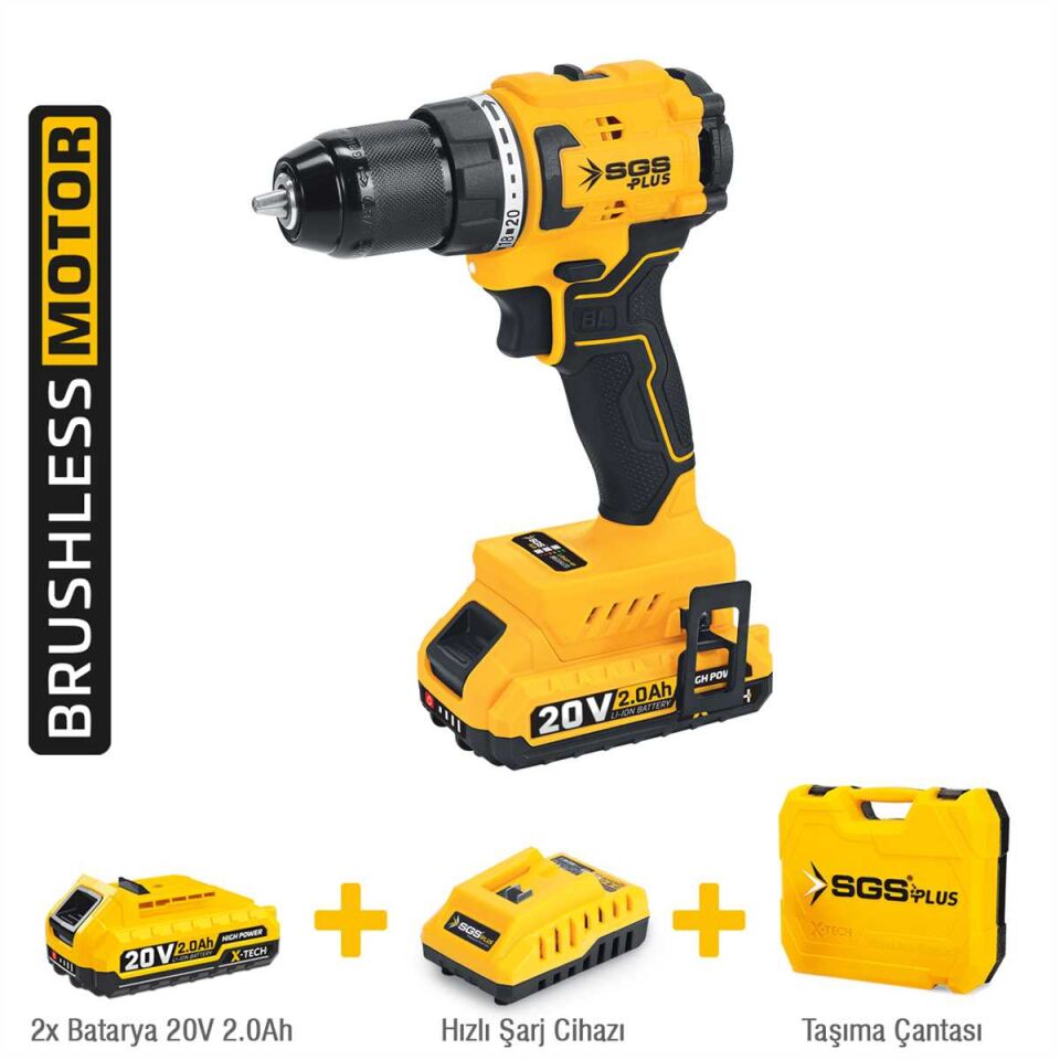 SGS AKÜLÜ VİDALAMA SETİ 60 Nm 20 VOLT 2*2.0 Ah SGS 5529