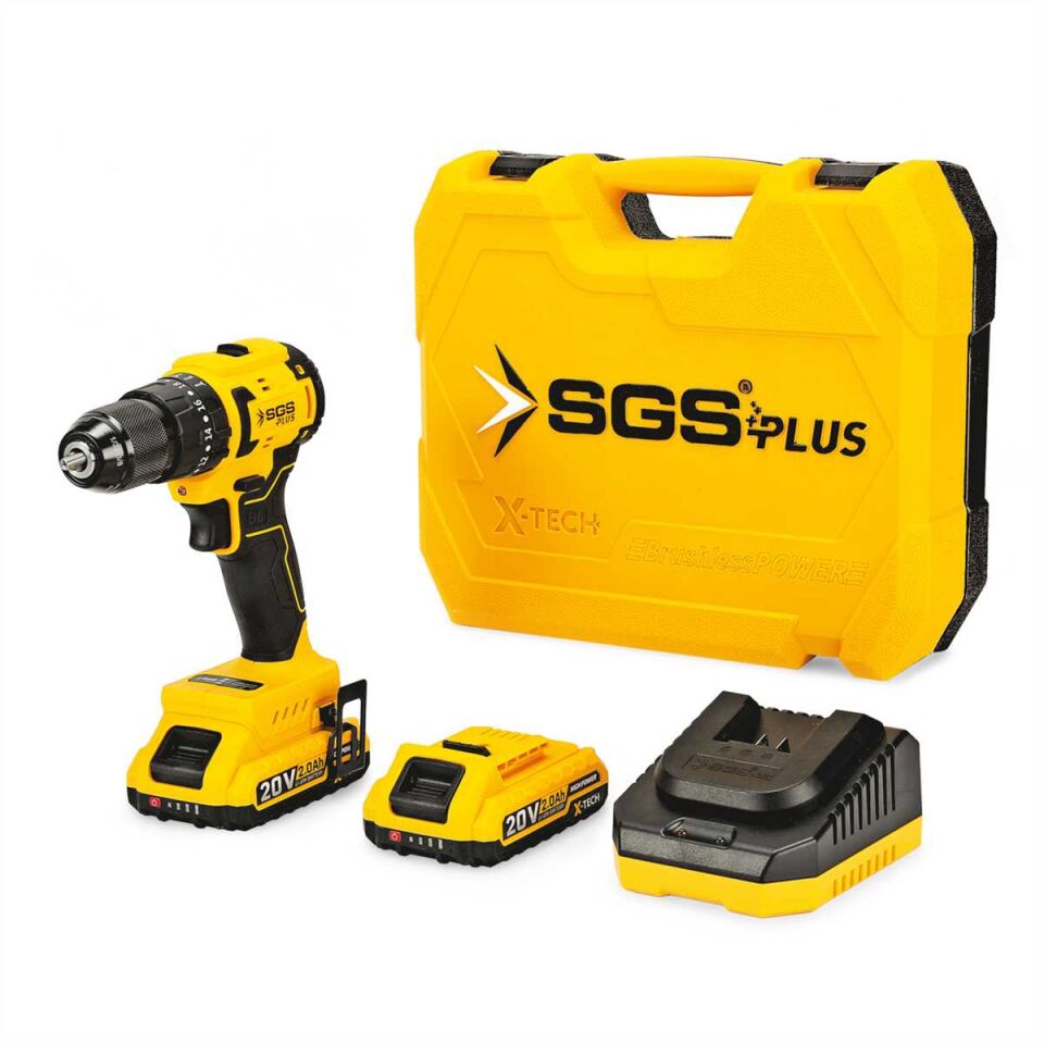 SGS AKÜLÜ DARBELİ MATKAP SETİ 20V 45Nm Tork 2*2.0Ah (KÖMÜRSÜZ MOTOR) SGS 5530