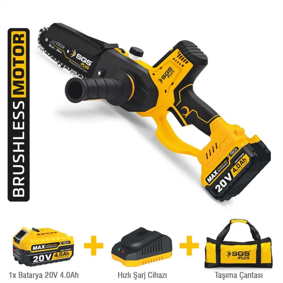 SGS AKÜLÜ AĞAÇ BUDAMA TESTERESİ 200 MM 20 VOLT 1*4.0 AH SGS 5310