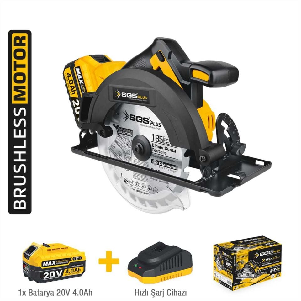 SGS AKÜLÜ SUNTA KESME MAKİNESİ SETİ 185 MM 1*4.0 Ah (KÖMÜRSÜZ MOTOR) SGS 5542