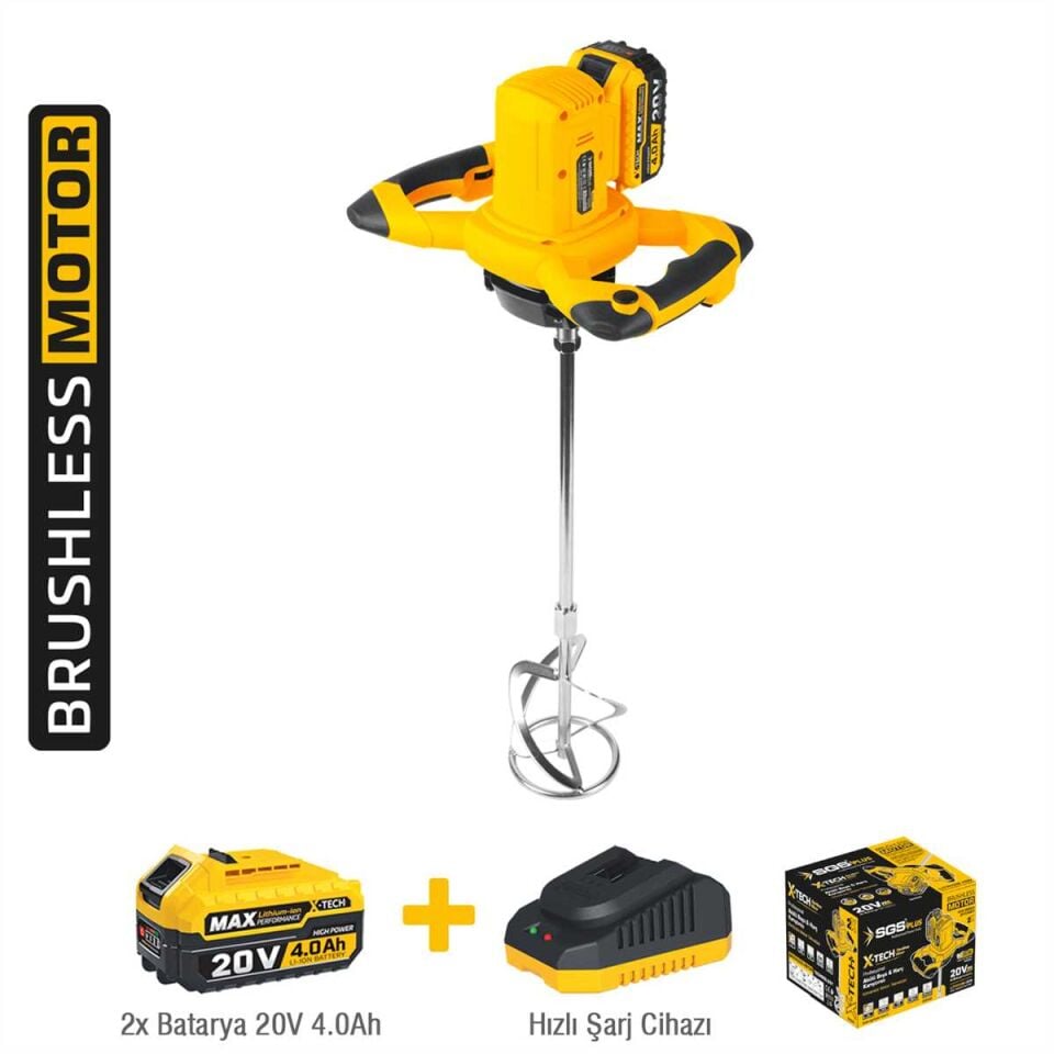 SGS AKÜLÜ KARIŞTIRICI MIXER 20V 2*4.0 Ah (KÖMÜRSÜZ MOTOR) SGS 5440