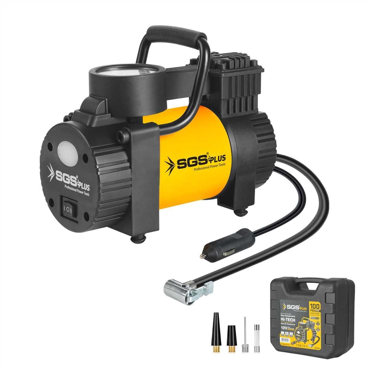 SGS ARAÇ HAVA KOMPRESÖRÜ 12V 100 PSI (BASINÇ GÖSTERGELİ) SGS 5390