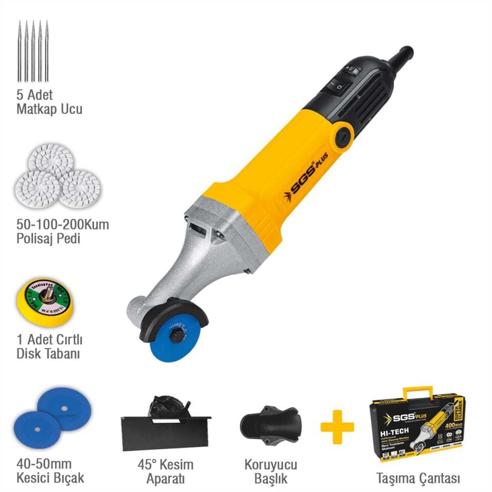 SGS ÇOK AMAÇLI DERZ AÇMA VE KESME MAKİNASI SETİ 400 Watt SGS 5295