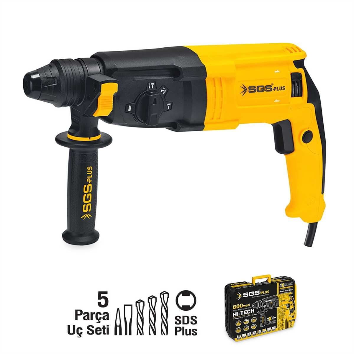 SGS KIRICI-DELİCİ MATKAP 800 Watt 26 MM 3.1 KG (SDS PLUS) SGS 5179