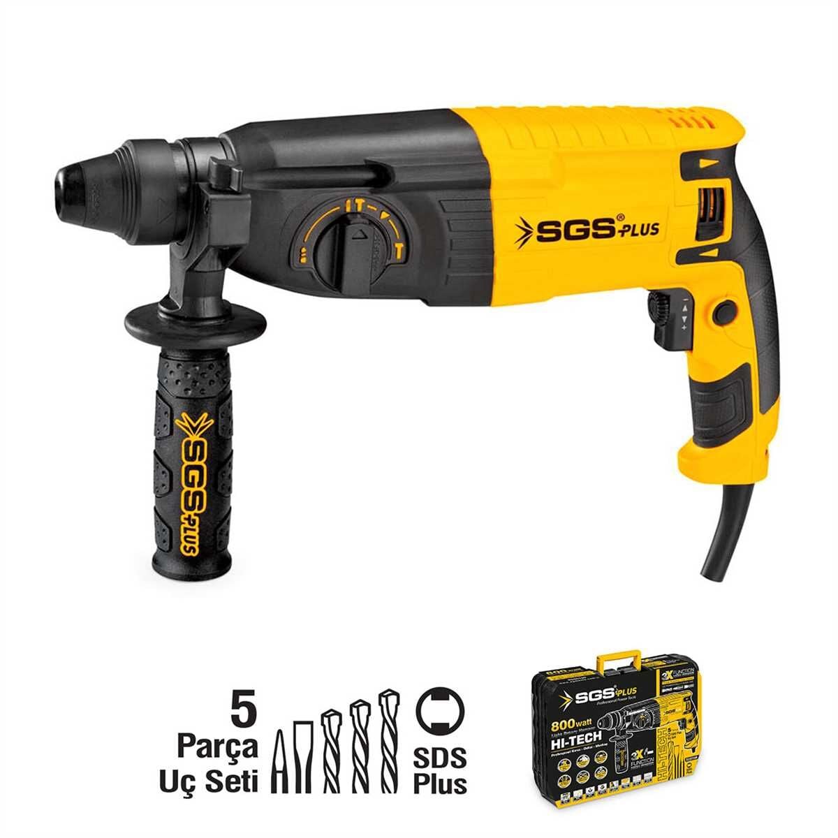 SGS KIRICI-DELİCİ MATKAP 800 Watt 26 MM 3.2 KG (SDS PLUS) SGS 5180