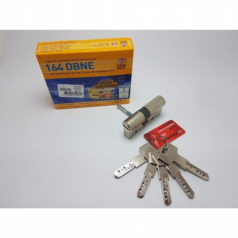 KALE KİLİT 164 DBNE ÇELİK TAKVİYELİ BAREL 68 MM