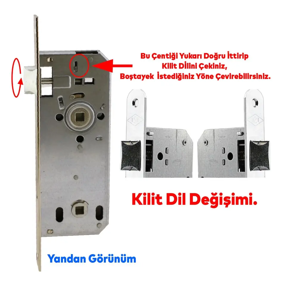 KALE 169 R WC İÇ KAPI KİLİDİ 40 MM NİKEL OVAL