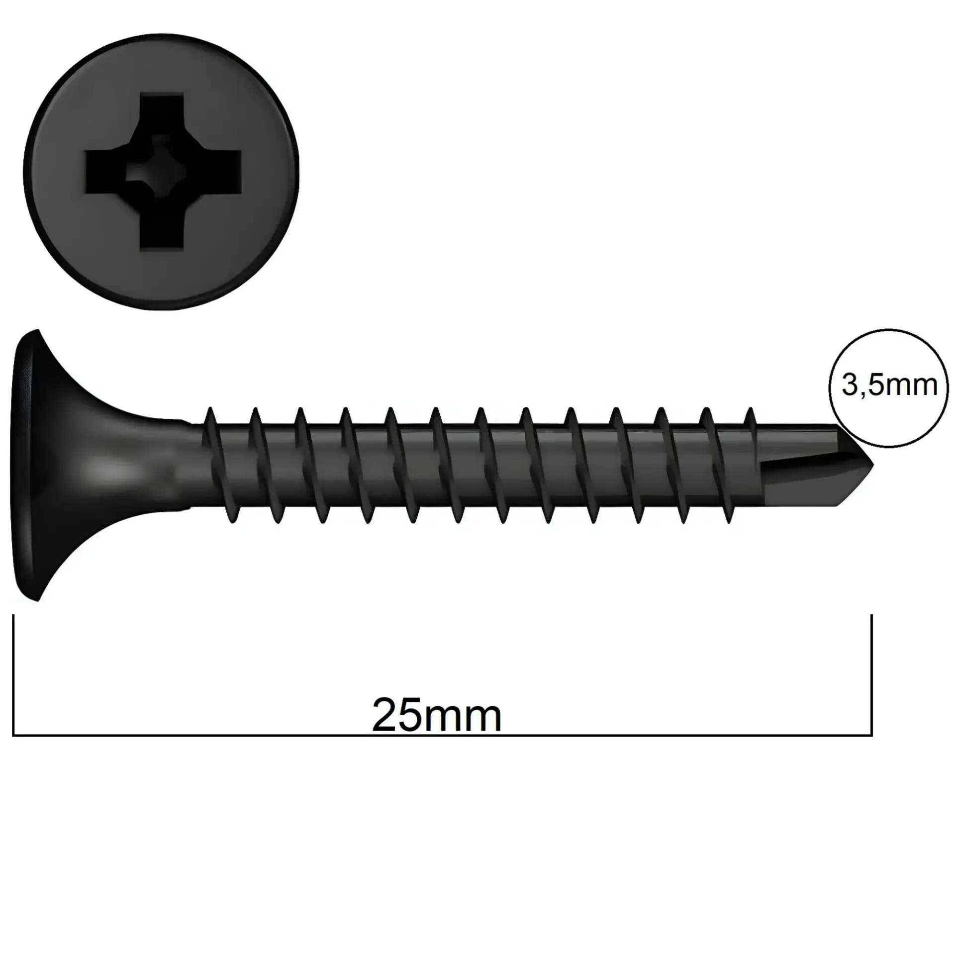 MERİDYEN ALÇIPAN VİDASI M.U.V 3.5x25 (1000 AD.)