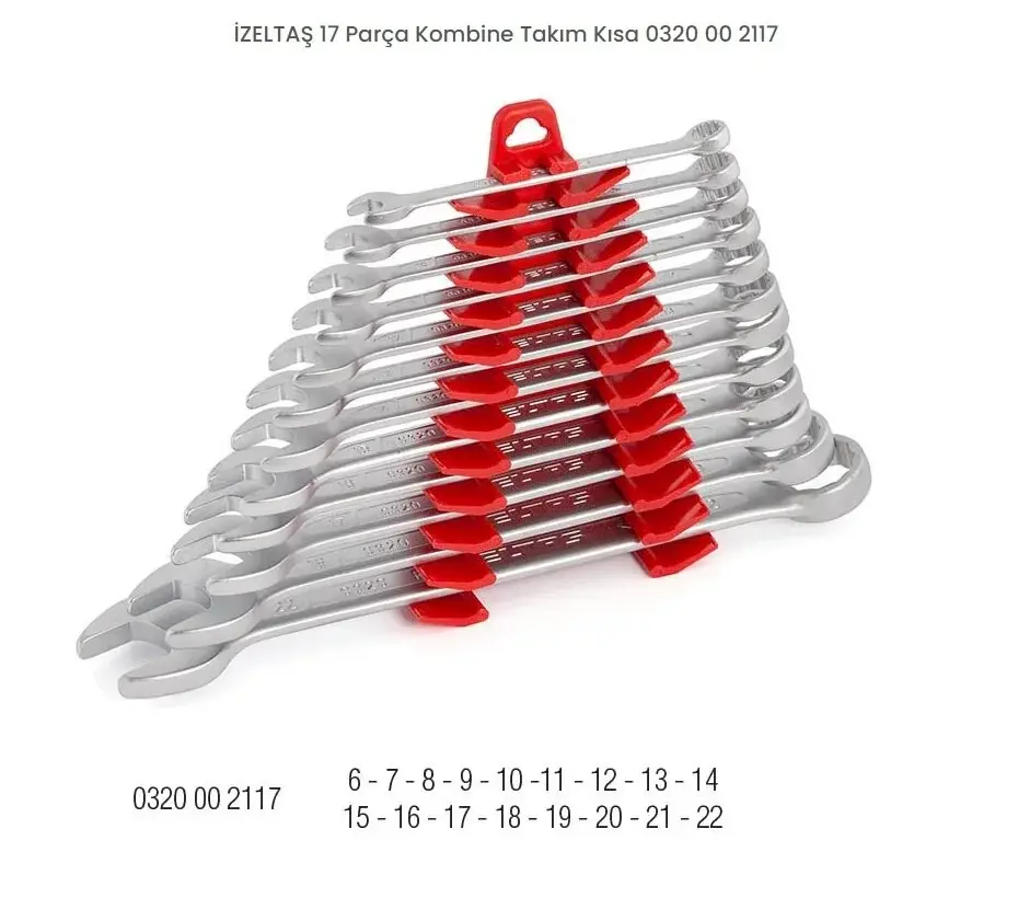 İzeltaş Kombine Anahtar Takımı Kısa Boy 17 Parça
