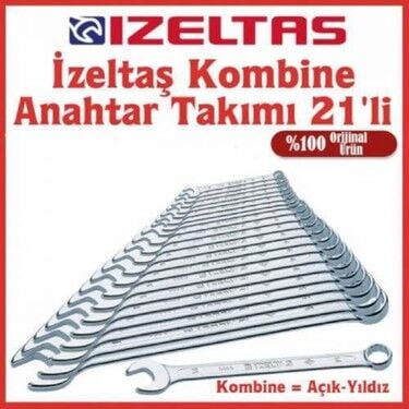 İzeltaş Kombine Anahtar Takımı Kısa Boy 21 Parça