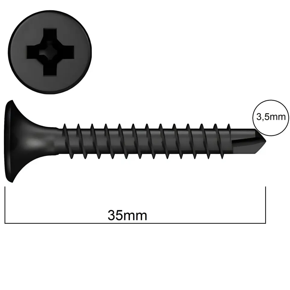 MERİDYEN ALÇIPAN VİDASI M.U.V 3.5x35 (1000 AD.)