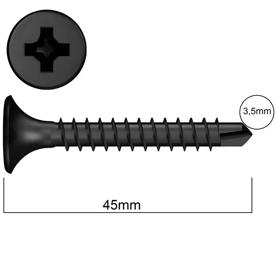 MERİDYEN ALÇIPAN VİDASI M.U.V 3.5x45 (500 AD.)