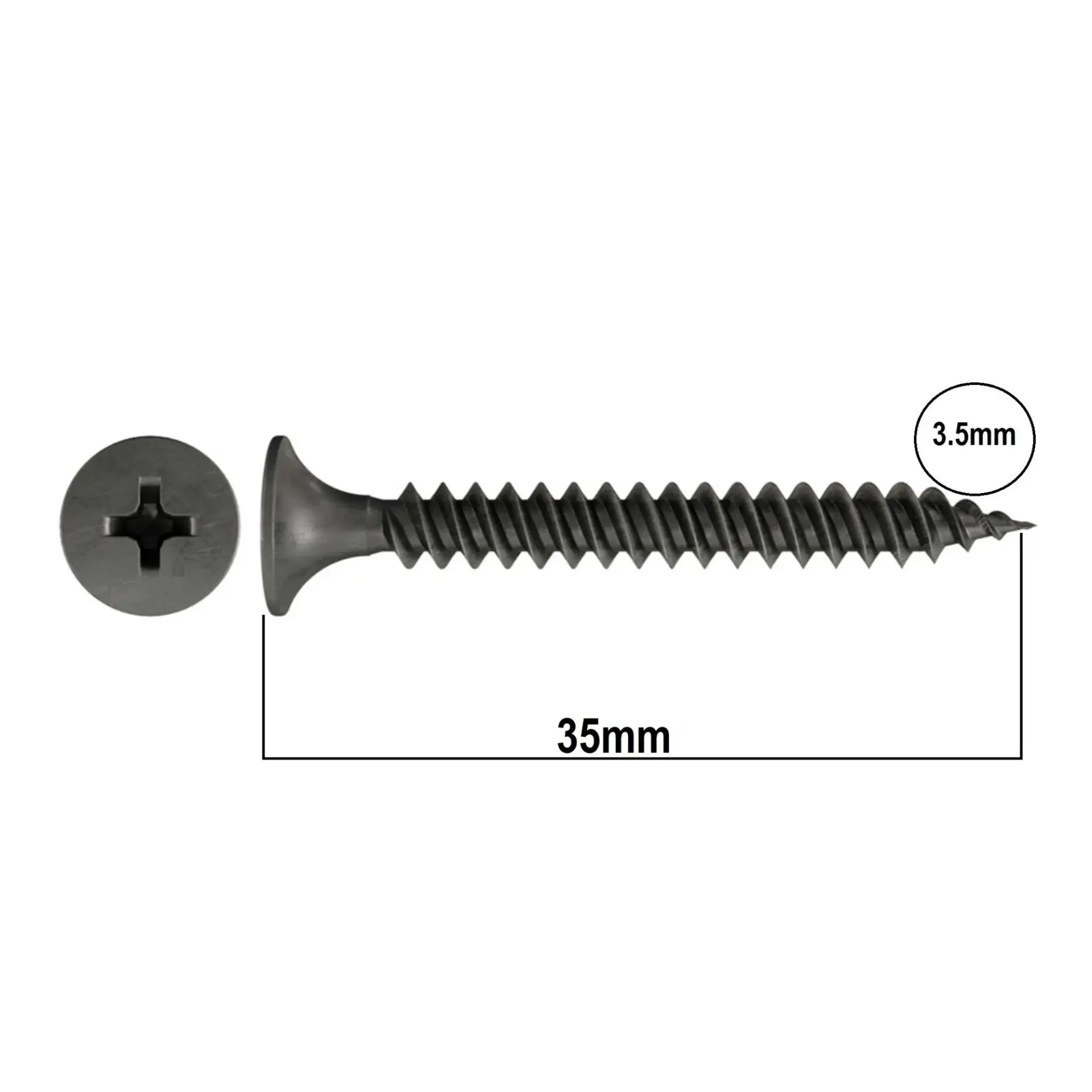 MERİDYEN ALÇIPAN VİDASI SİVRİ 3.5x35 (1000 AD.)