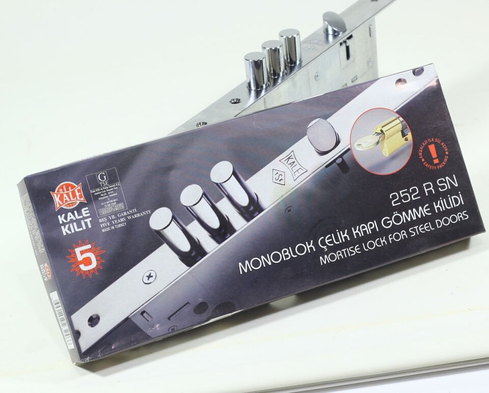 KALE MONOBLOK ÇELİK KAPI KİLİDİ 252R/SN NİKEL