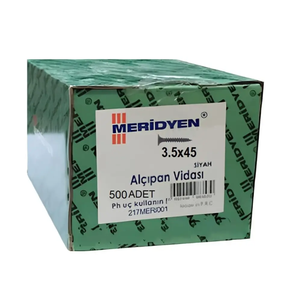 MERİDYEN ALÇIPAN VİDASI SİVRİ 3.5x45 (500 AD.)