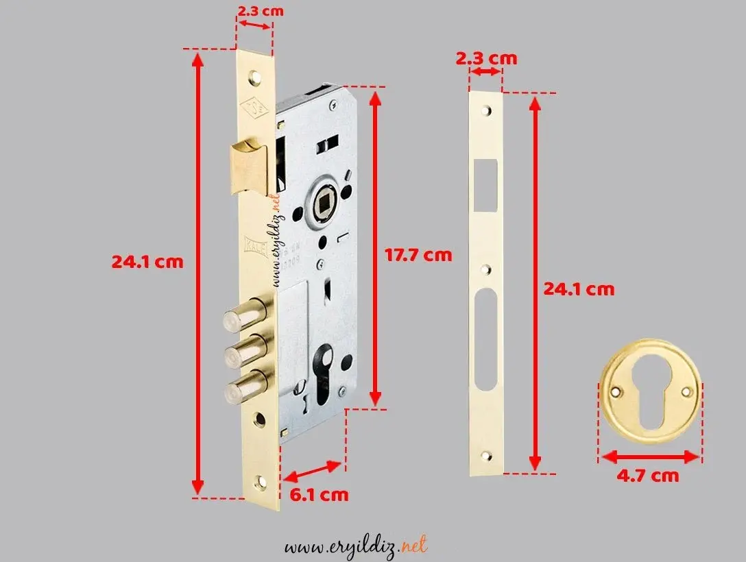 Kale 2000 152-3mr 45 Mm 3 Milli Silindirli Gömme Kapı Kilidi Barelli