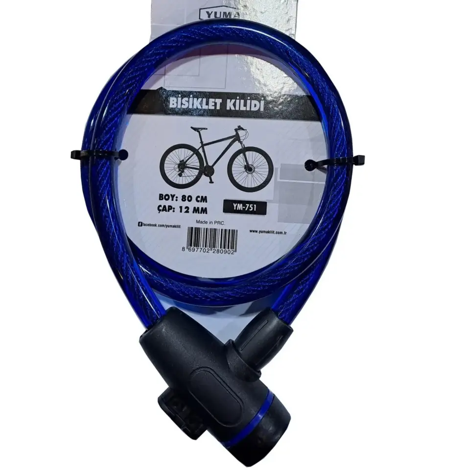 YUMA BİSİKLET KİLİDİ 12X80 CM YM-751