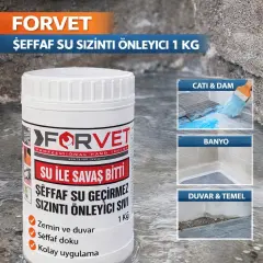 FORVET ŞEFFAF SU GEÇİRMEZ SIZINTI ÖNLEYİCİ SIVI