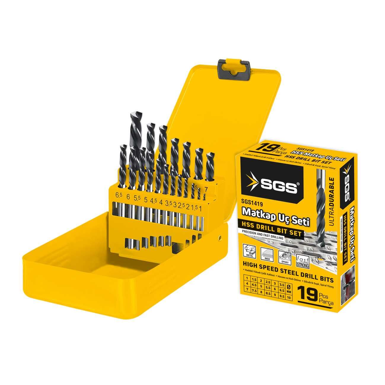 SGS 19 PARÇA HSS MATKAP UCU SETİ UCU SGS 1419