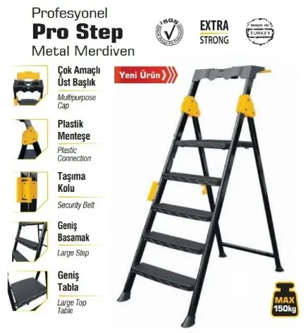 7+1 BASAMAKLI METAL MERDİVEN (PROSTEP)