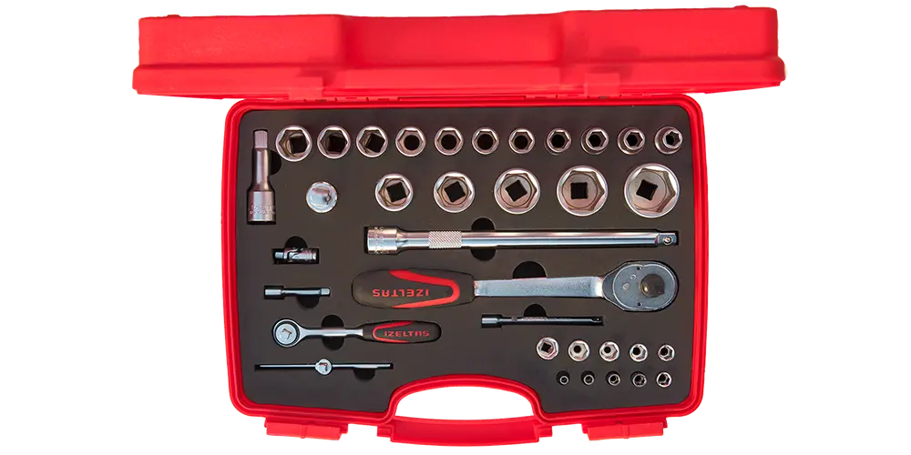 İZELTAŞ 1/4” – 1/2” Altı Köşe Lokma Anahtar Takımı (35 Parça)