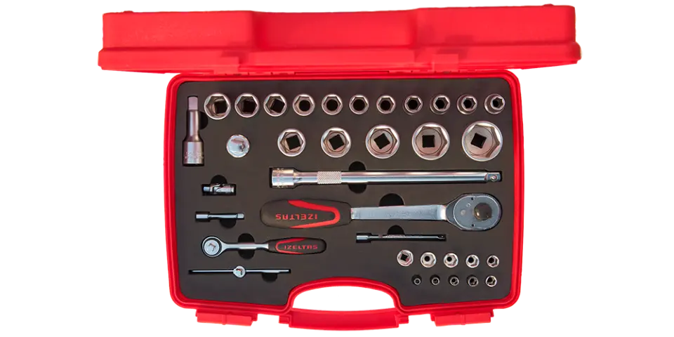 İZELTAŞ 1/4” – 1/2” Altı Köşe Lokma Anahtar Takımı (35 Parça)