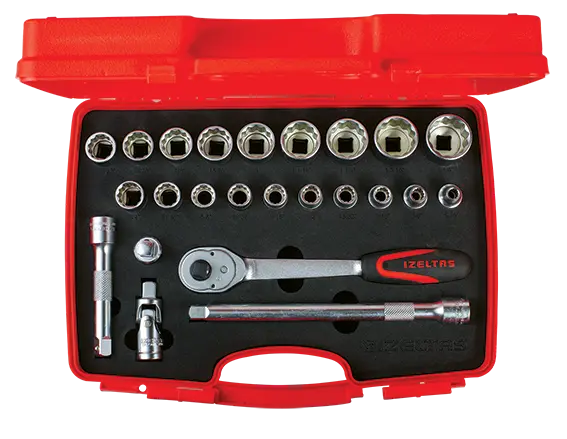 İZELTAŞ 1/2” Oniki Köşe Lokma Anahtar Takımı (24 Parça, mm)
