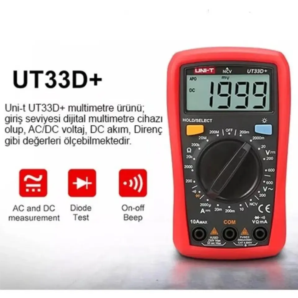 UNI-T UT33D+ DİJİTAL MULTİMETRE