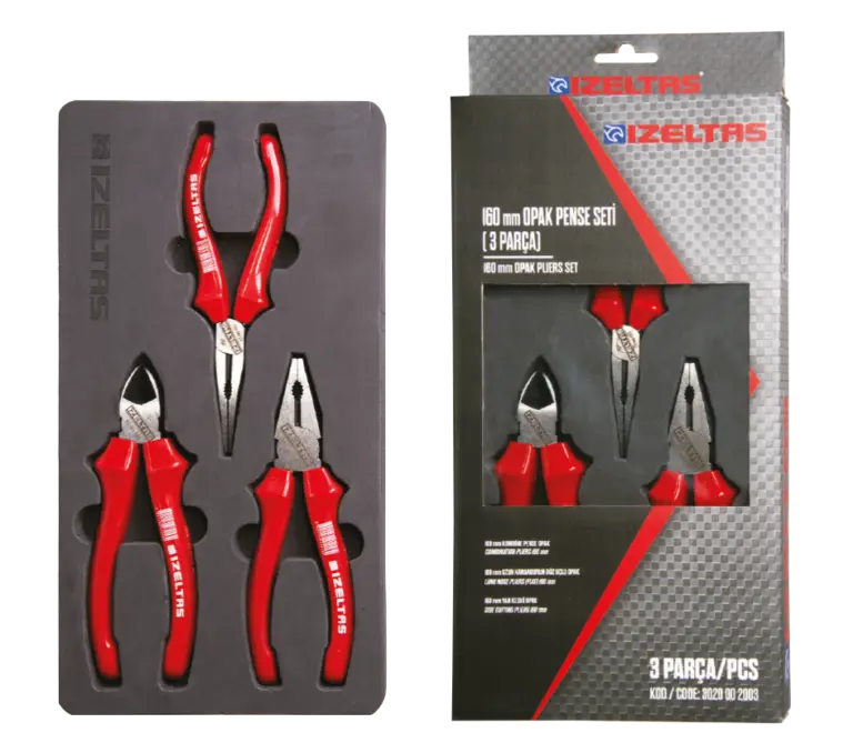 İZELTAŞ Opak Seri Pense Seti 160mm (3 parça)