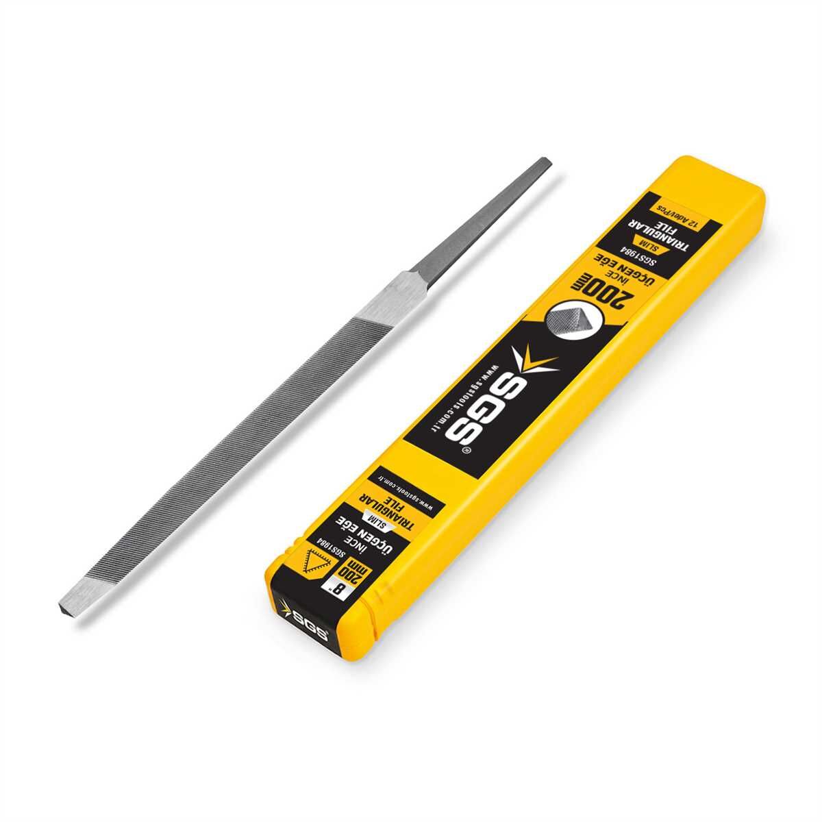 SGS ÜÇGEN EĞE SLIM İNCE DİŞ 200 MM 8''