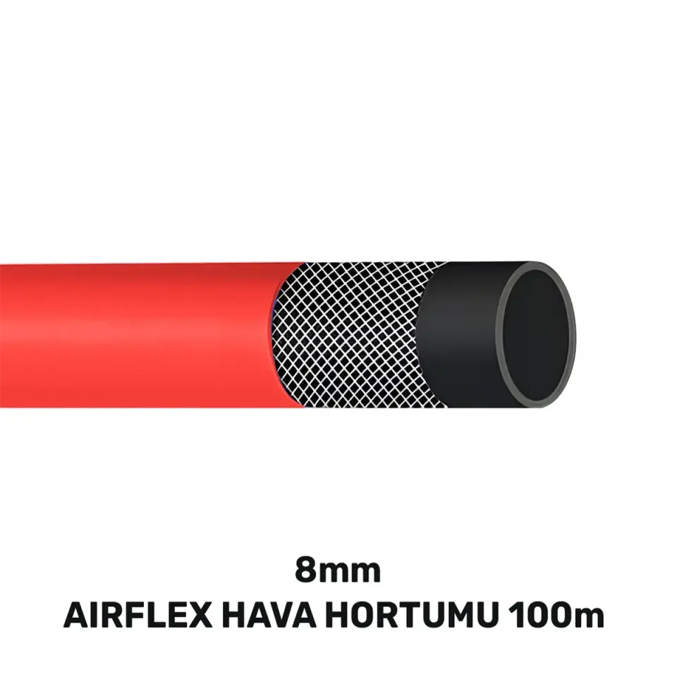 SGS 8 MM AIRFLEX HAVA HORTUMU 100 MT KIRMIZI SGS 4330