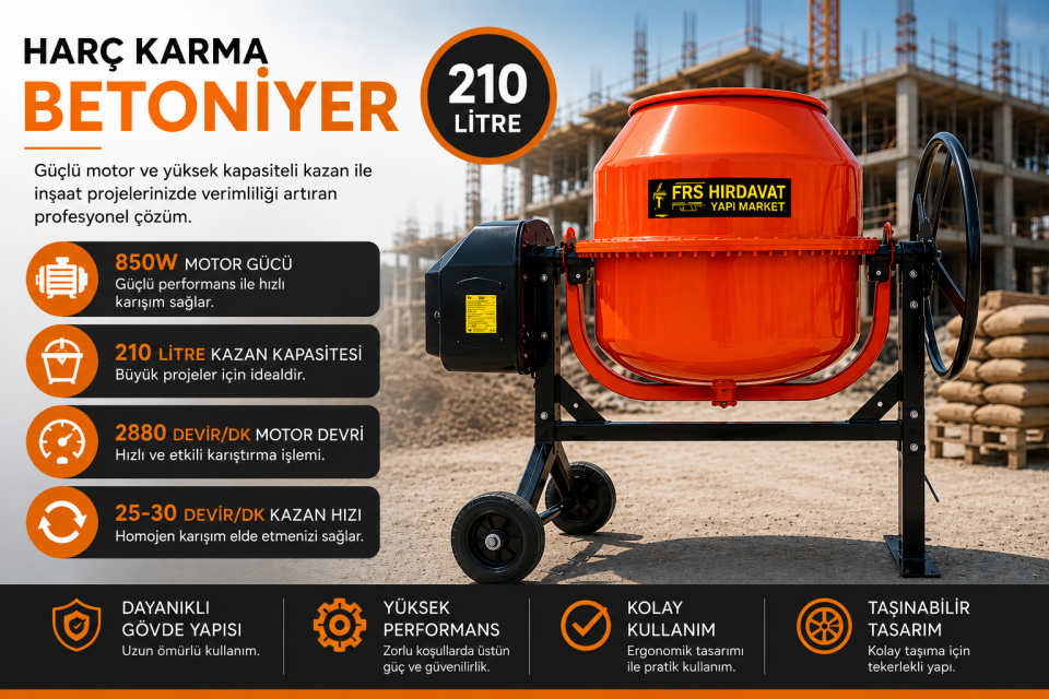 HARÇ KARMA BETONİYER 210 LT