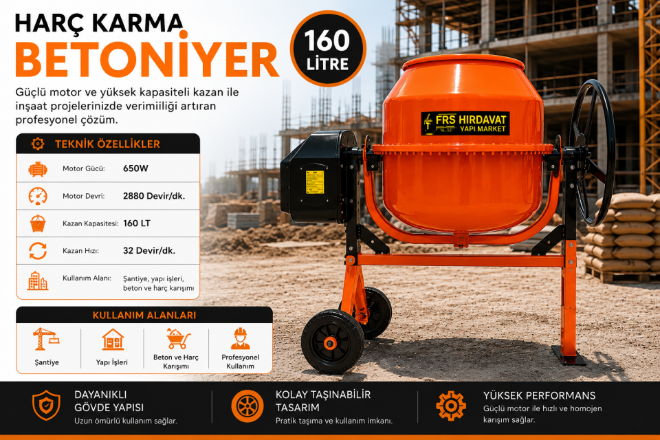 HARÇ KARMA BETONİYER 160 LT