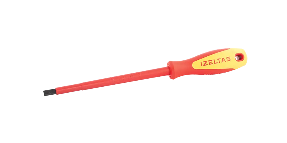 İZELTAŞ 1000V İzoleli Elektrikçi Düz Uçlu Tornavida 6.5x150 MM