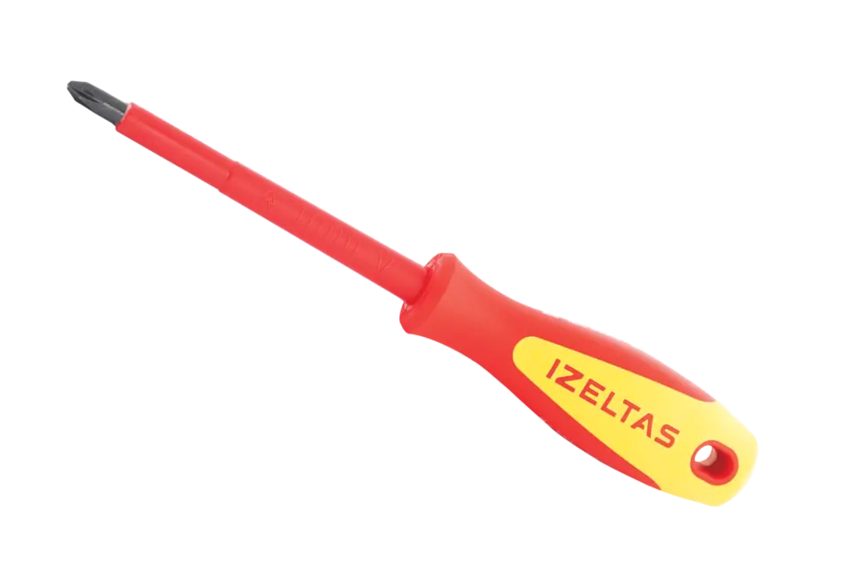 İZELTAŞ 1000V İzoleli Elektrikçi Yıldız Uçlu Tornavida 4.5X80 MM