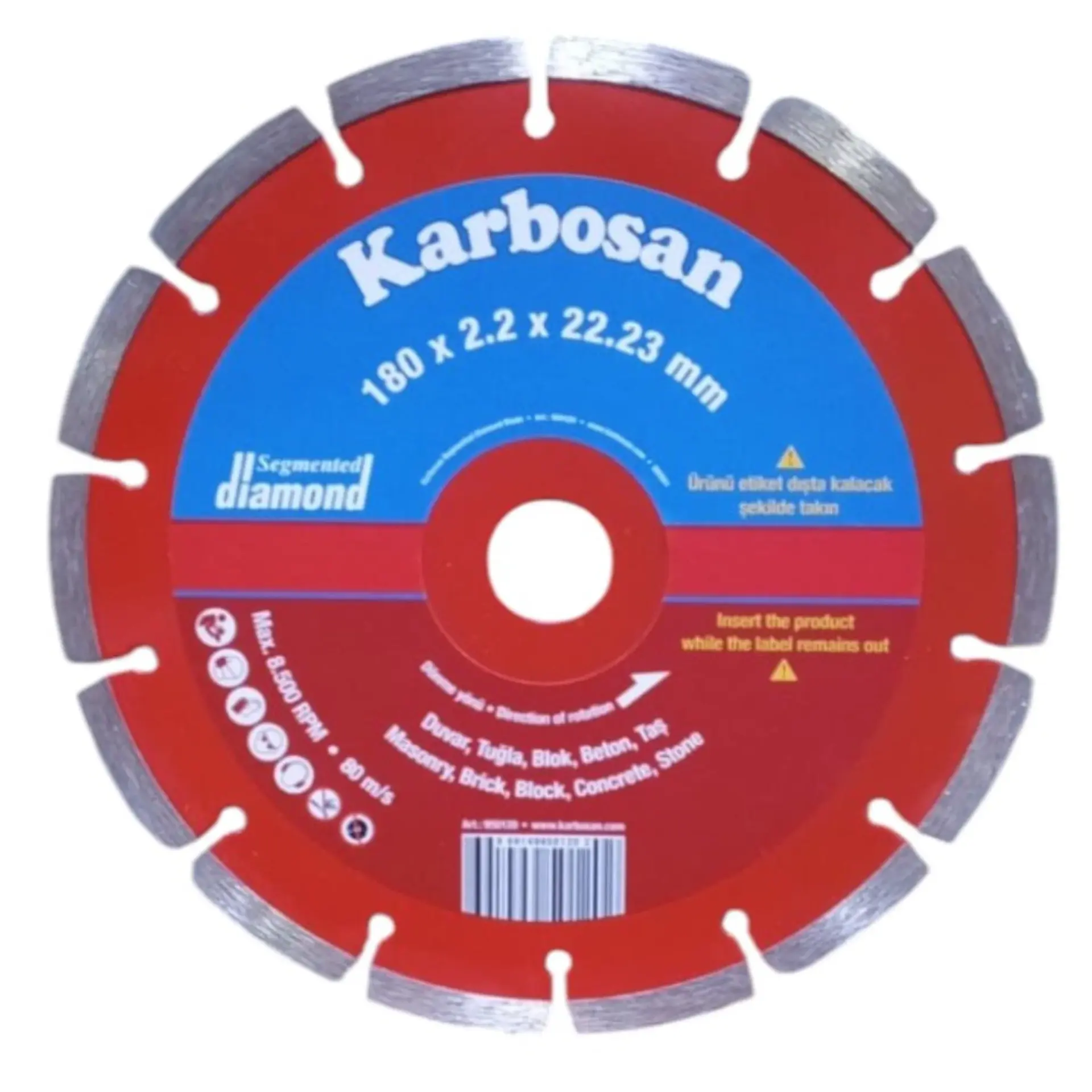 KARBOSAN SEGMENTLİ ELMAS KESİCİ 180x2.2x22(950120)