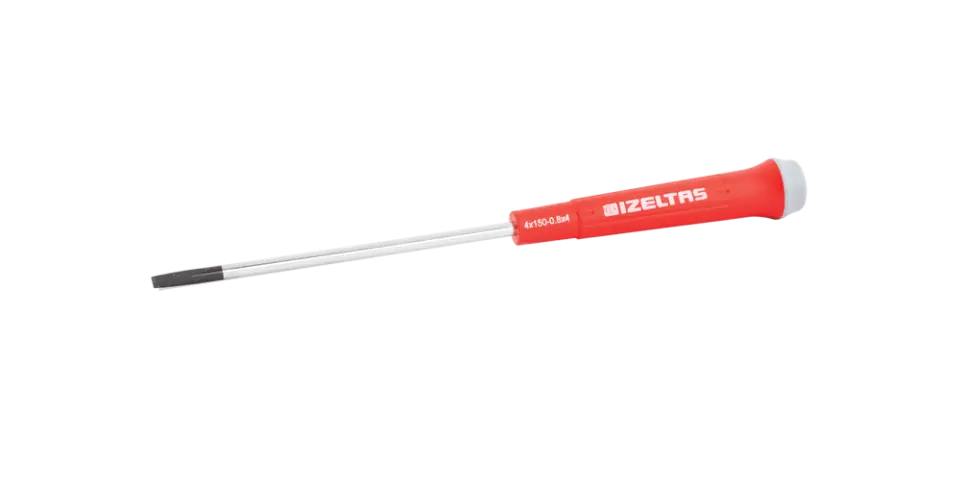 İZELTAŞ Elektronikçi Tip (Klemens) Düz Uçlu Tornavida 2.5X60