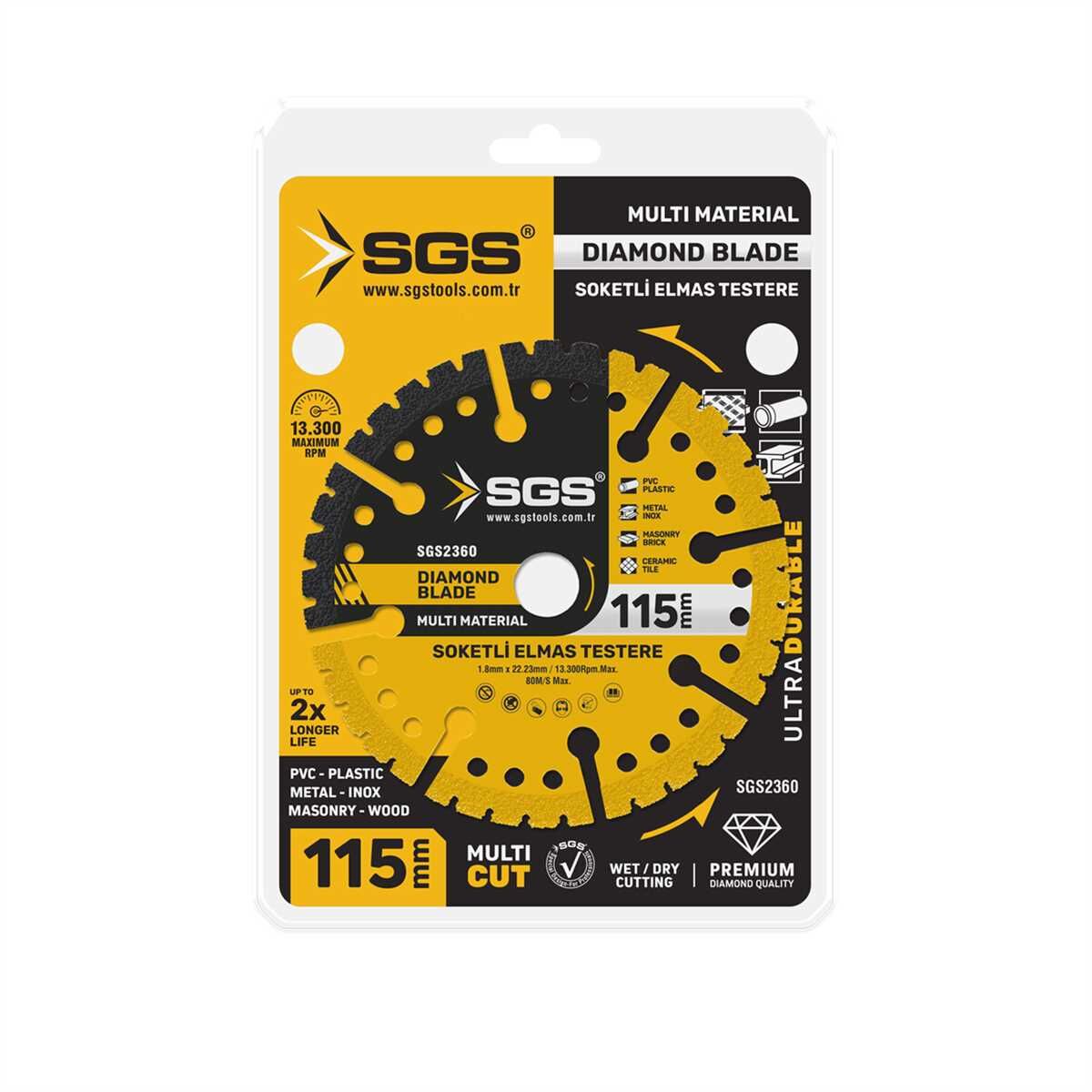 ÇOK AMAÇLI MULTI-MATERIAL ELMAS KESME DİSKİ 115 MM