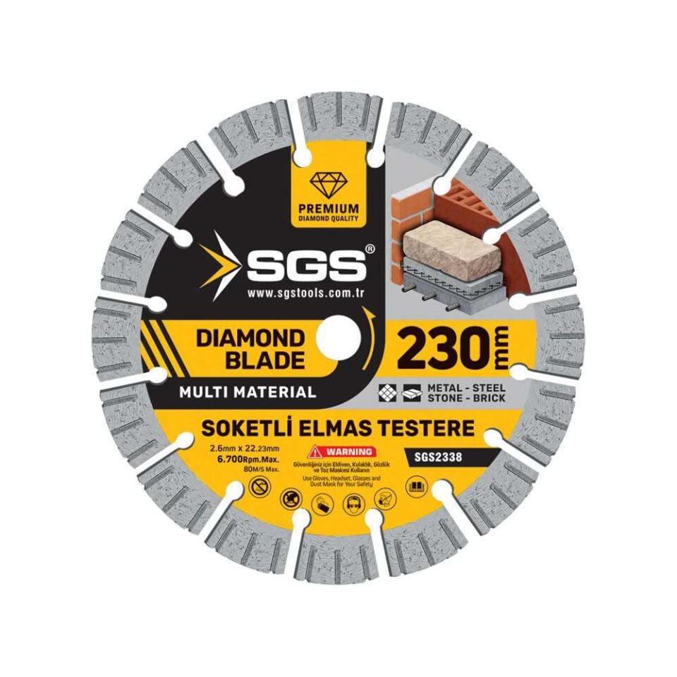SOKETLİ ELMAS TESTERE MULTI-MATERIAL 230mm
