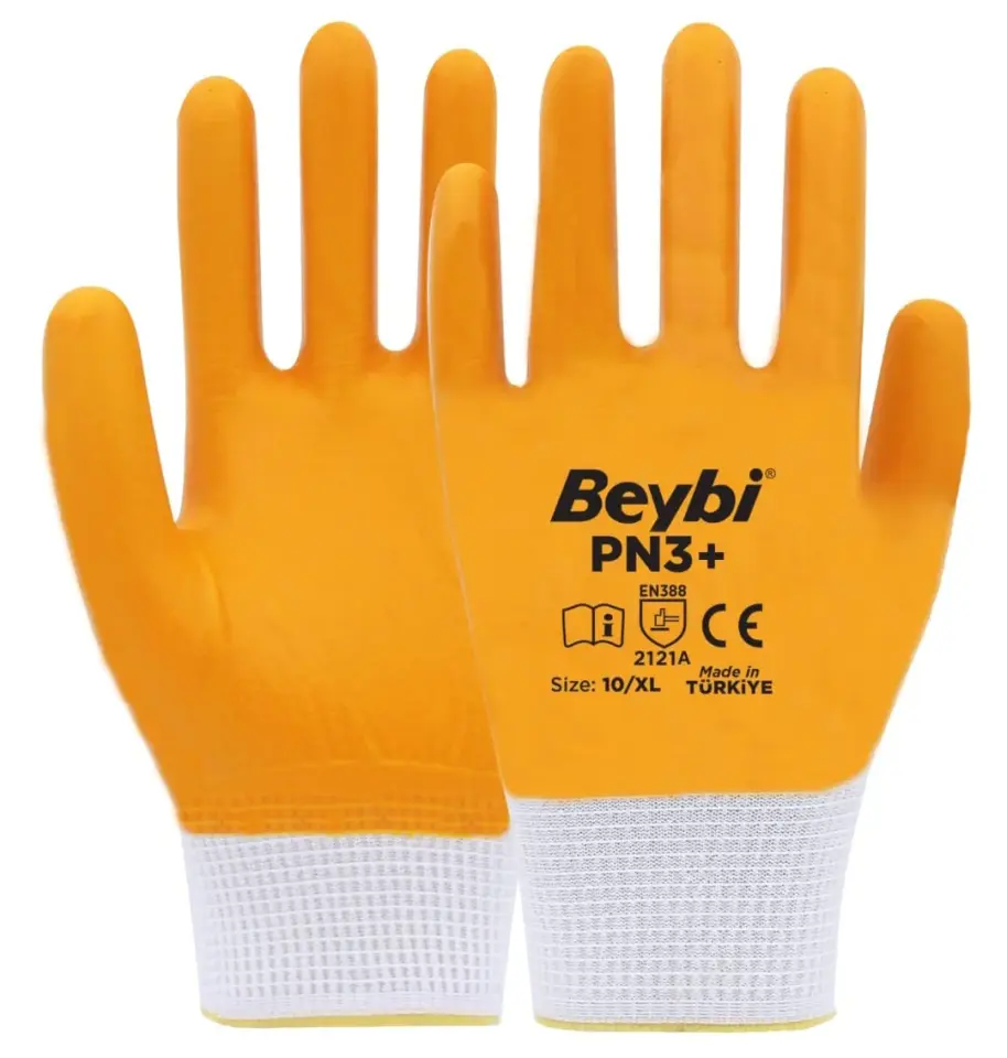 Beybi PN3+ Polyester Örme Nitril Eldiven