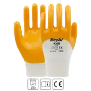 Beybi K40 Nitril Kaplı Pamuk ve Polyester Örgü Eldiven