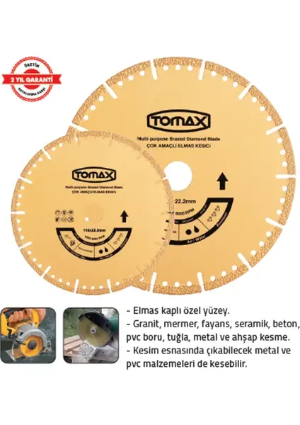 Tomax Çok Amaçlı Elmas Kesici 180 x 22.2 mm
