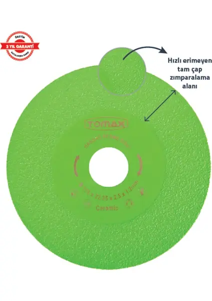 Tomax Hassas Kesim ve Zımparalama Diski 115X1,2 mm (Yeşil)