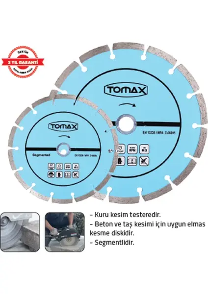 Tomax Segmentli Elmas Beton Kesici 180 mm