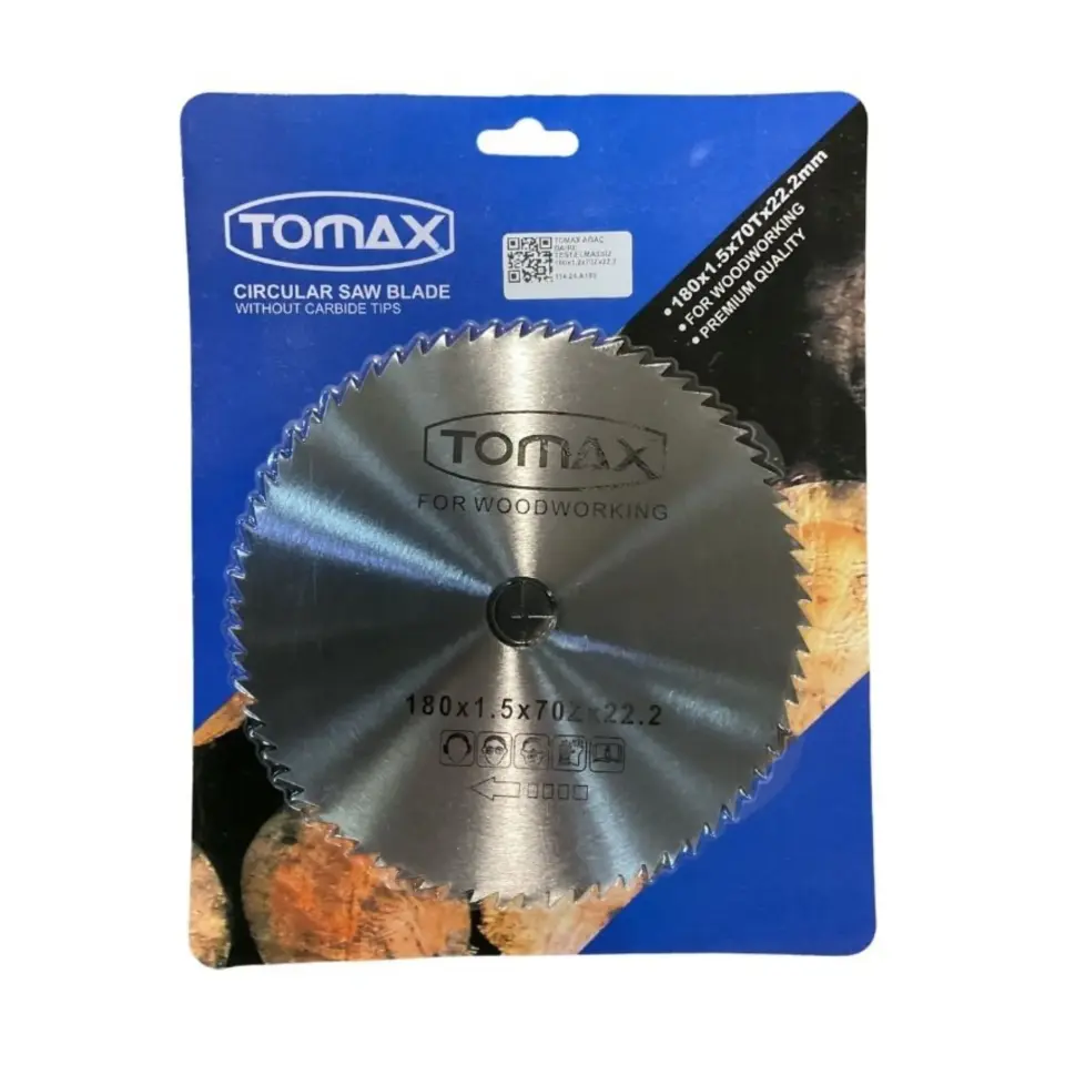 TOMAX AĞAÇ DAİRE TEST.ELMASSIZ 180x1.5x70Zx22.2