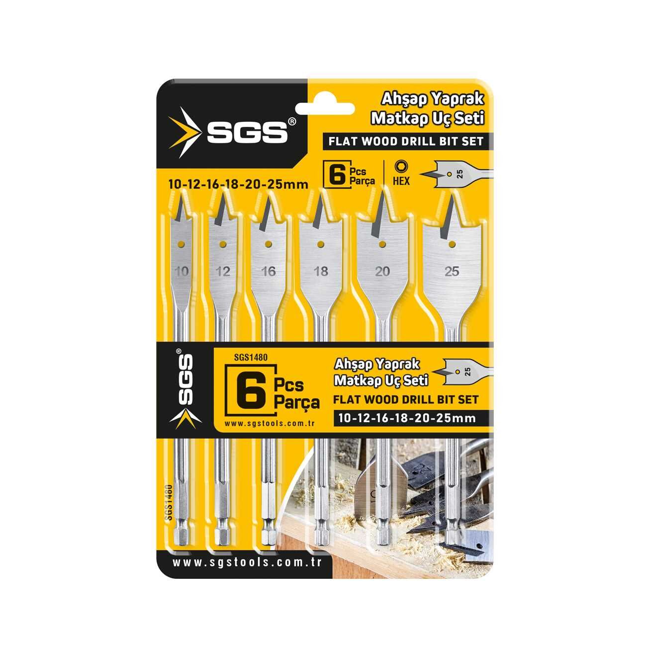 6 PARÇA AHŞAP YAPRAK MATKAP UCU SETİ