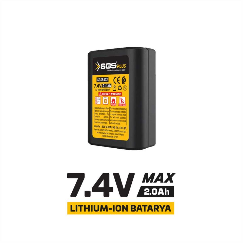 SGS 7.4 VOLT 2.0 Ah YEDEK BATARYA (AKÜLÜ VANTUZ 250KG) SGS 5422 YP